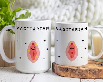 Vagitarian Lesbian Pride Mug – LGBTQ Humor Coffee Cup