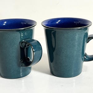 Denby Metz Grand Mugs (Set of 2) | Blue Green Stoneware Coffee Made in England