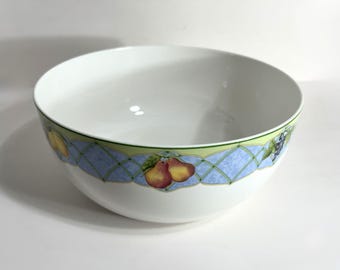 Mikasa Fruit Rapture Serving Bowl | 9.5 Inch Round Fruit Pattern Dish (Discontinued)