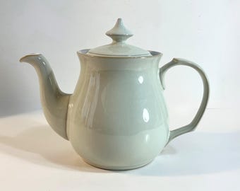 Denby Regency Green Teapot Vintage Stoneware England – Green Edge White Center