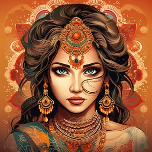 Mandala art lady portrait image 6