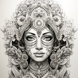 Mandala art lady portrait image 1