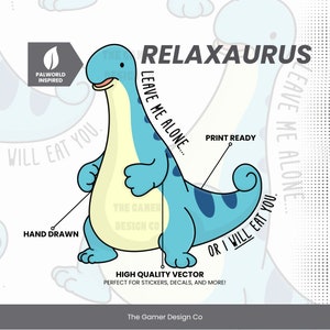 Palworld Inspired Vector - Relaxaurus Inspired Vector | Gamer Vectors | Video Game Vectors | Gamer Designs | Sublimation | Digital File