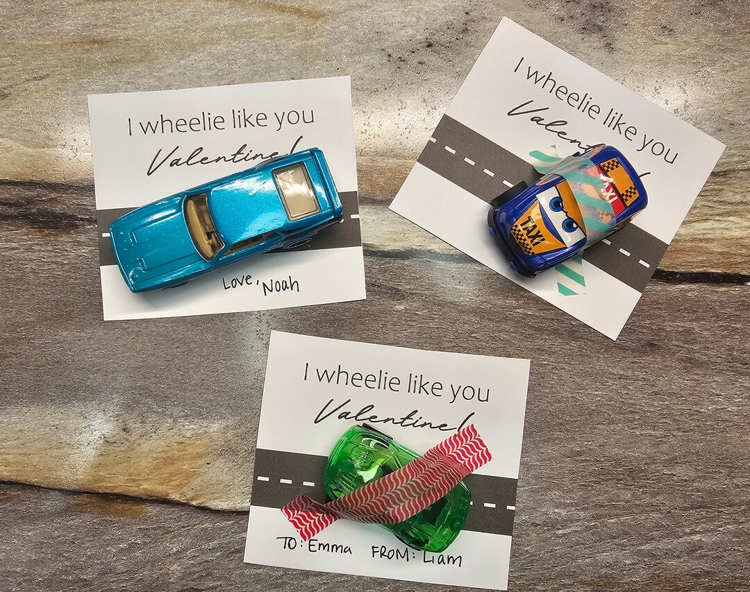 Cars Valentine Template, Valentine's Day Printable, Non-candy Valentine ...