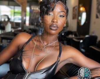 Black Women Short Hair Stock Photos - Pixie Cut Models (5 Pack)