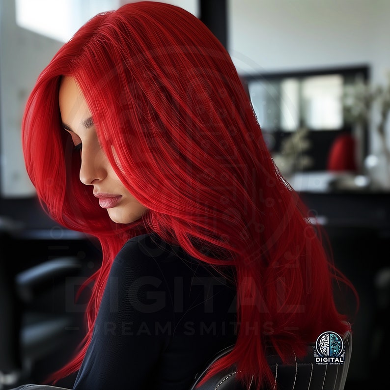 Stock Photo Black Model Hair Model Wigs Lashes Red Hair HQ Instant