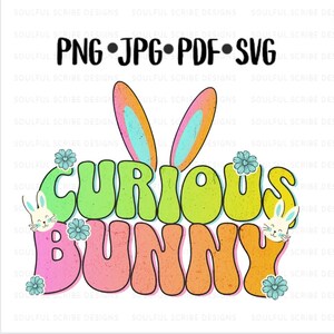 Easter Bunny Vinyl Craft Digital File - Colorful Spring DIY Decoration Download