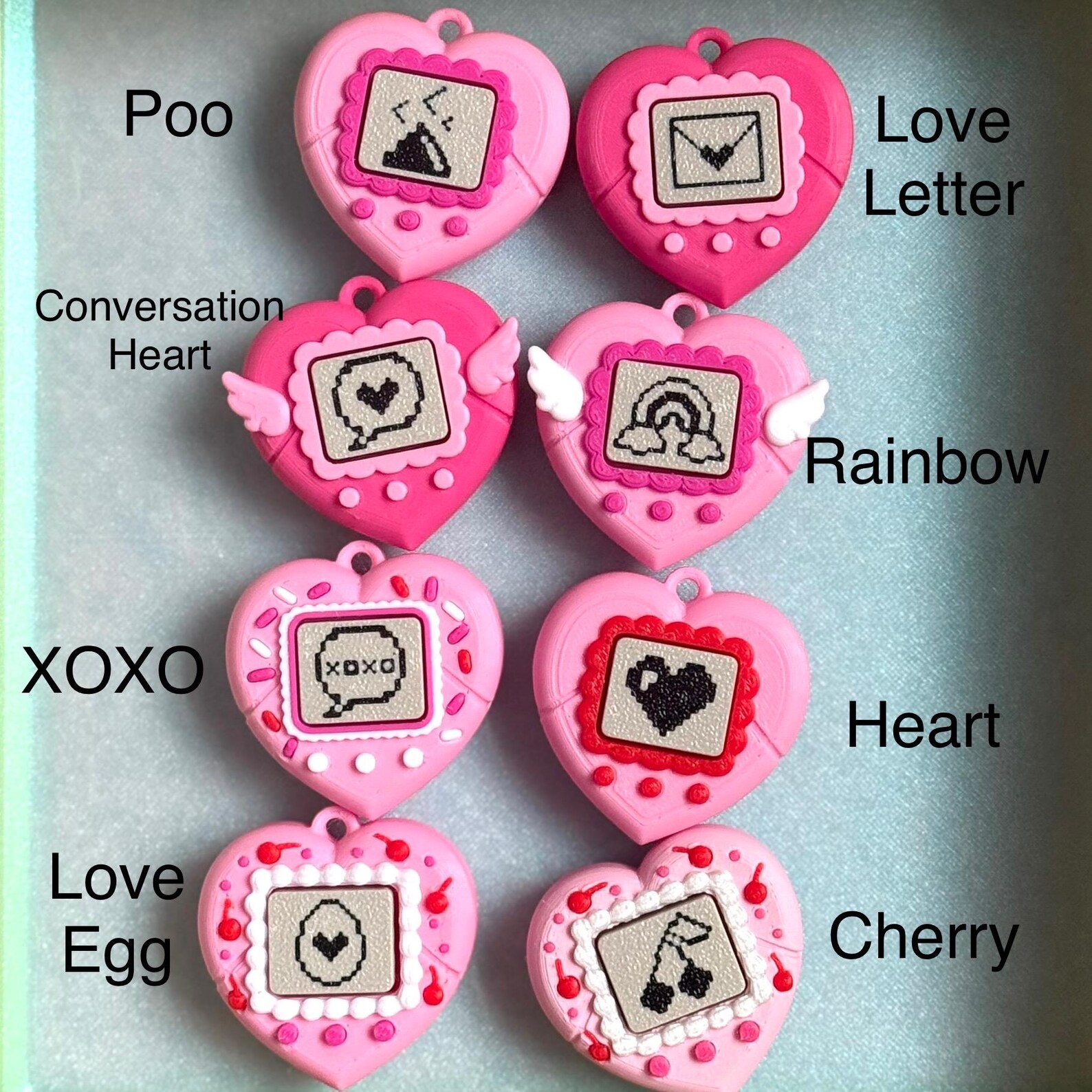 Valentine’s Day Heart Fidget Clicker Keychain Tamagotchi Inspired - Etsy