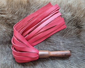 Bolivian Rosewood and Red Leather Flogger