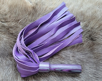 Dark Knight Birch Wood and Purple Leather Flogger