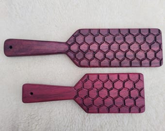 Handcrafted Purpleheart Wood Honeycomb Paddle