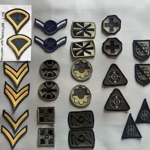 US Army | Military | WWII Rank | Shoulder Insignia Patches | Lot of 13 Pairs