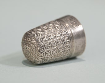 Dé à coudre ancien anglais Charles Horner en argent sterling, vers 1905-1930