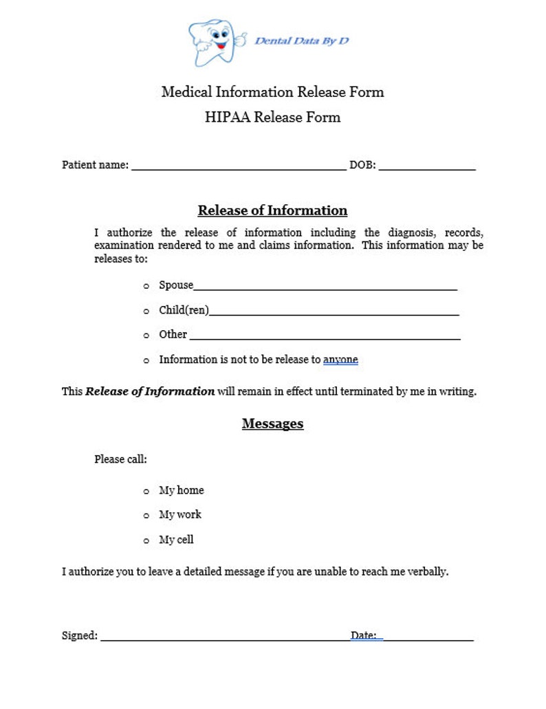 Dental New Patient Forms Etsy Dental new patient forms etsy