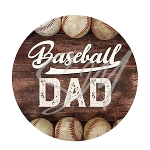Baseball Dad Car Freshie PNG, Round Freshie Cardstock Image, Instant Download, Car Coaster PNG, Car Coaster Sublimation