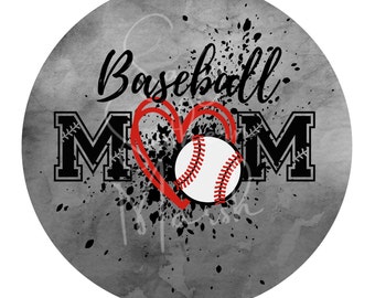 Baseball Mom Car Freshie PNG Image, Round Freshie Cardstock Image, Instant Download, Car Coaster PNG Sublimation Image