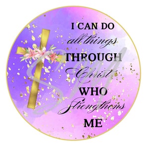 Christ Who Strengthens Me Car Freshie PNG, Freshie Cardstock Image, Car Freshie Digital Image, Instant Download, Car Coaster Sublimation PNG