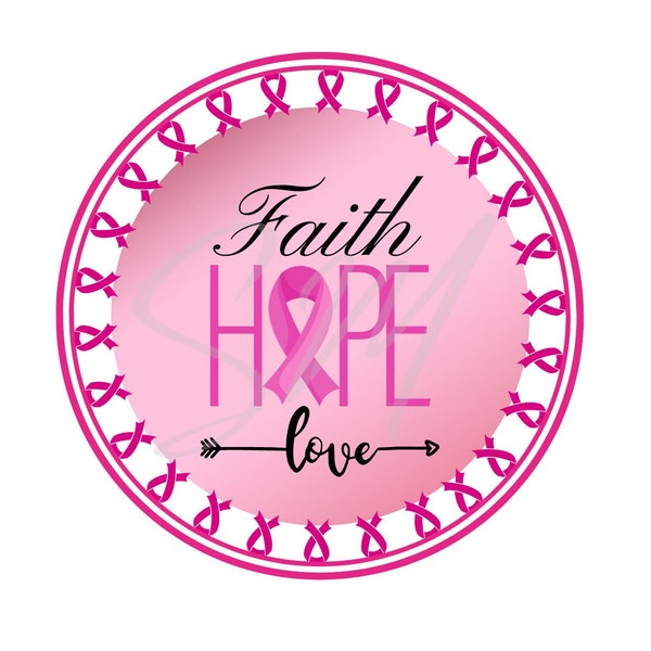 Breast Cancer Awareness Freshie PNG, Car Freshie Digital File, Freshie Instant Download, Faith Hope Love Freshie, Car Coaster PNG