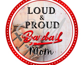 Loud and Proud Baseball Mom Car Freshie PNG, Freshie Cardstock Image, Instant Download, Car Coaster Sublimation PNG