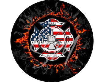 Fire Dept Car Freshie PNG, Round Freshie Cardstock Image, Instant Download, Fire Dept Car Coaster PNG Sublimation Image,