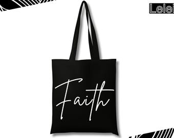Christian Tote Bag, Bible Verse Carry Bag, Faith Based Travel Pouch, Inspirational Library Bag, Blessed Religious Gift Bags