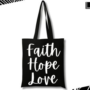 Christian Tote Bag, Bible Verse Carry Bag, Faith Based Travel Pouch, Inspirational Library Bag, Blessed Religious Gift Bags