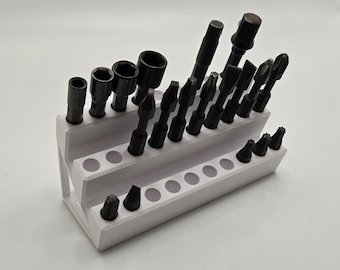 SKADIS Pegboard Bit Holder – 1/4” Drill Bit Holder for 30 Bits