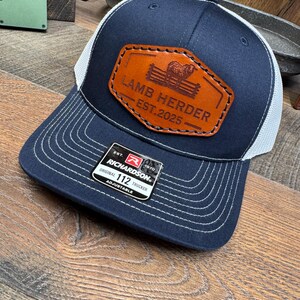 Farming Hat, Sheep Farm, Sheep Hat, Sheep Farmer, Custom farm hat, Farmer, Sheep, Eat Real Food, Leather Patch Hat, Gift, His Her, Dad Hat
