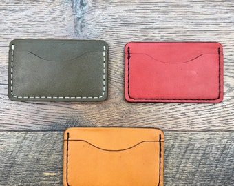 Leather Minimalist | Card Wallet | Pocket Wallet | Hand Made | Hand Burnishing | Hand Stitching | Gifts For Him | Personalized | Engraving |