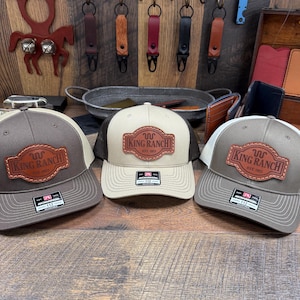 King Ranch, King Ranch Hat, Leather Patch Hat, F250, F350, f150, Bronco, powerstroke, FX4, Super Duty, Explorer, Ranger, gift his her, dad