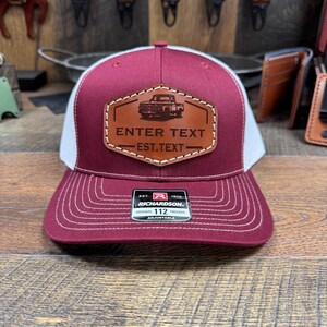 Farming Hat, Cow Farmer, Farm Truck, Mechanic, Custom farm hat, Farmer, Farming, Cattle Hat, Leather Patch Hat, Gift, His Her, Dad Hat