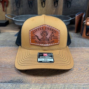 Little Debbie, Snack Harder, Hunt, Deer Hunter, Whitetail Hunter, Hunting Hat, Hunter, Fishing Hat, Leather Patch Hat, Gift, His Her, Dad