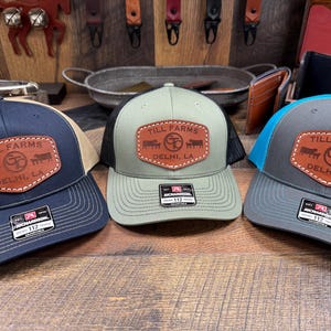 Farming Hat, Cow Farmer, Custom farm hat, Farmer, Rancher, Farming, Eat Real Food, Cattle Hat, Leather Patch Hat, Gift, His Her, Dad Hat
