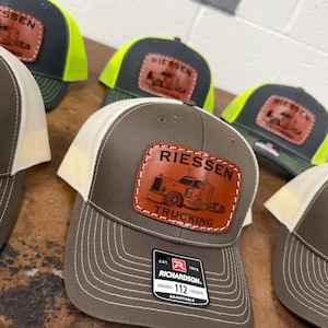 Trucking Hat, Custom Hat, Cattle Hauler, Farming, Trucker Hat, Heavy Equipment, Kenworth, Trucker, Leather Patch Hat, Gift, His Her, Dad Hat