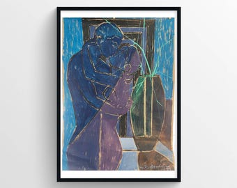 Bacio 1973 E.7. / Opera d'arte originale / Acrilico su tela / Dipinto artistico