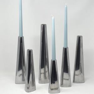 IKEA RËNOS (Zweden) aluminium kandelaars uit de jaren 90 ontworpen door Ehlen Johansson | Modernistisch Scandinavisch design Vintage decor