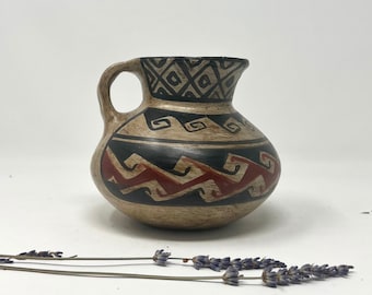 Vintage DIAGUITA (Chile) Ceramic Folk Art Jug | Signed by Artist | Inca Pottery | South American Pottery