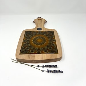 LUTHJE (Denmark) | Mid Century Tile Cheese Board | Teak Wood | Vintage Decor