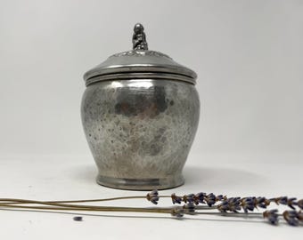 1970s TINN (Norway) Norwegian Pewter Lidded Bowl | Tinn Pewter Cigarette Box Jar with Lid | Vintage Decor