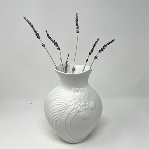 1970s AK KAISER (Germany)  White Bisque Porcelain Vase | Mid Century Modern West German Vase | Vintage Decor