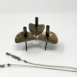1970s Jacek JARNUSZKIEWICZ (Canada) Brutalist Metal Sculpture | Brutalist Design Metal Danish Candle Holder | Polish Canadian Artist