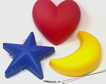 1990s IKEA Smila Wall Lamps |  Designed by Anna Efverlund and Mikael Warnhammar | Crescent Moon, Heart, Star Wall Mounted Lights
