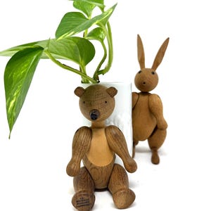 1950s Kay BOJESEN (Denmark) Bear | 13cm Oak and Maple Jointed Bear From Denmark | Scandinavian Wood Bear | Vintage Decor