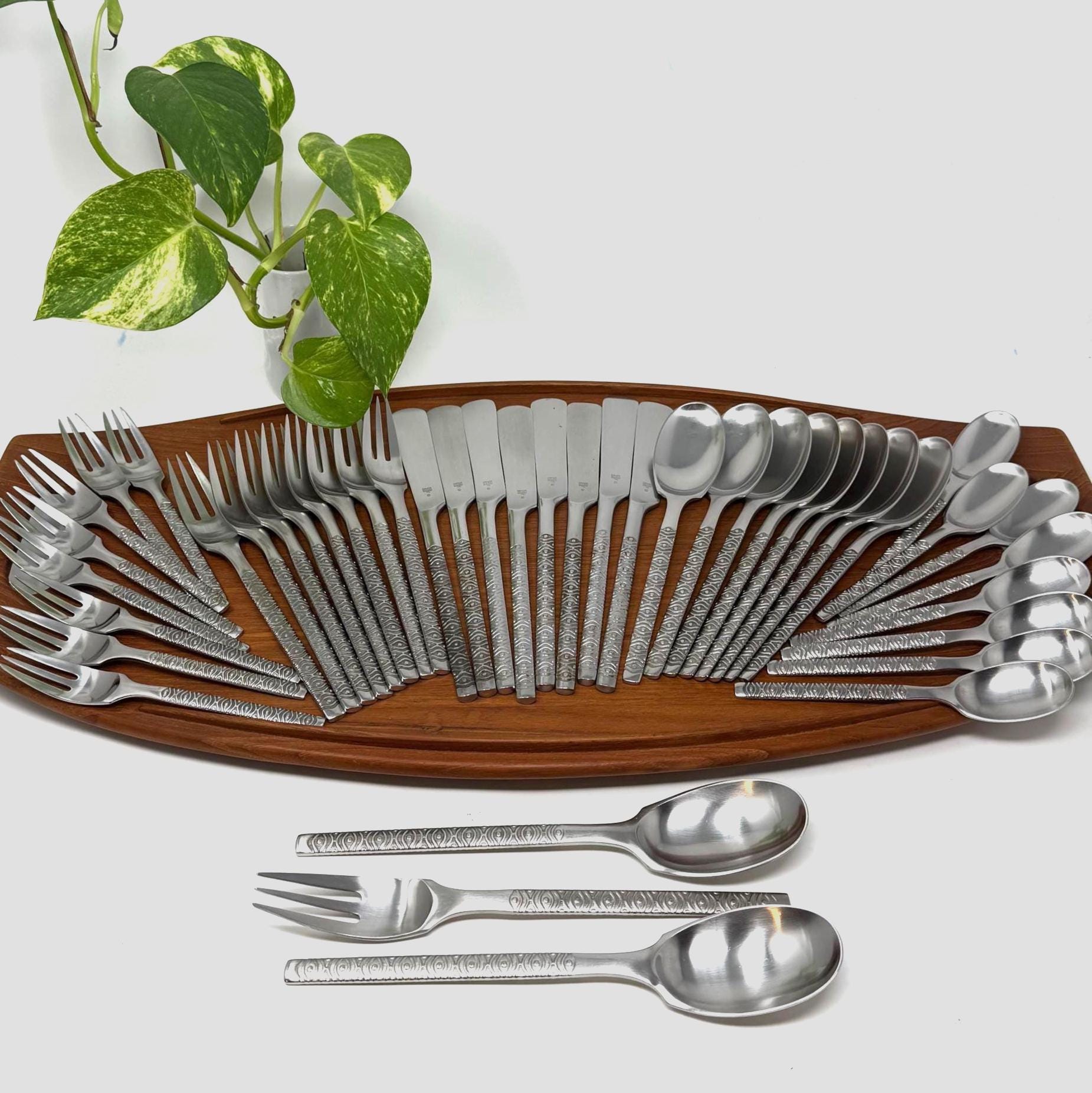 1960s Rare Dansk PRADO 43-piece Stainless Steel Flatware Set