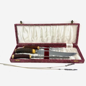 1950s SHEFFIELD (England) | 3 Piece Carving Set In Original Box  | Sheffield Cutlery Set | Vintage Decor