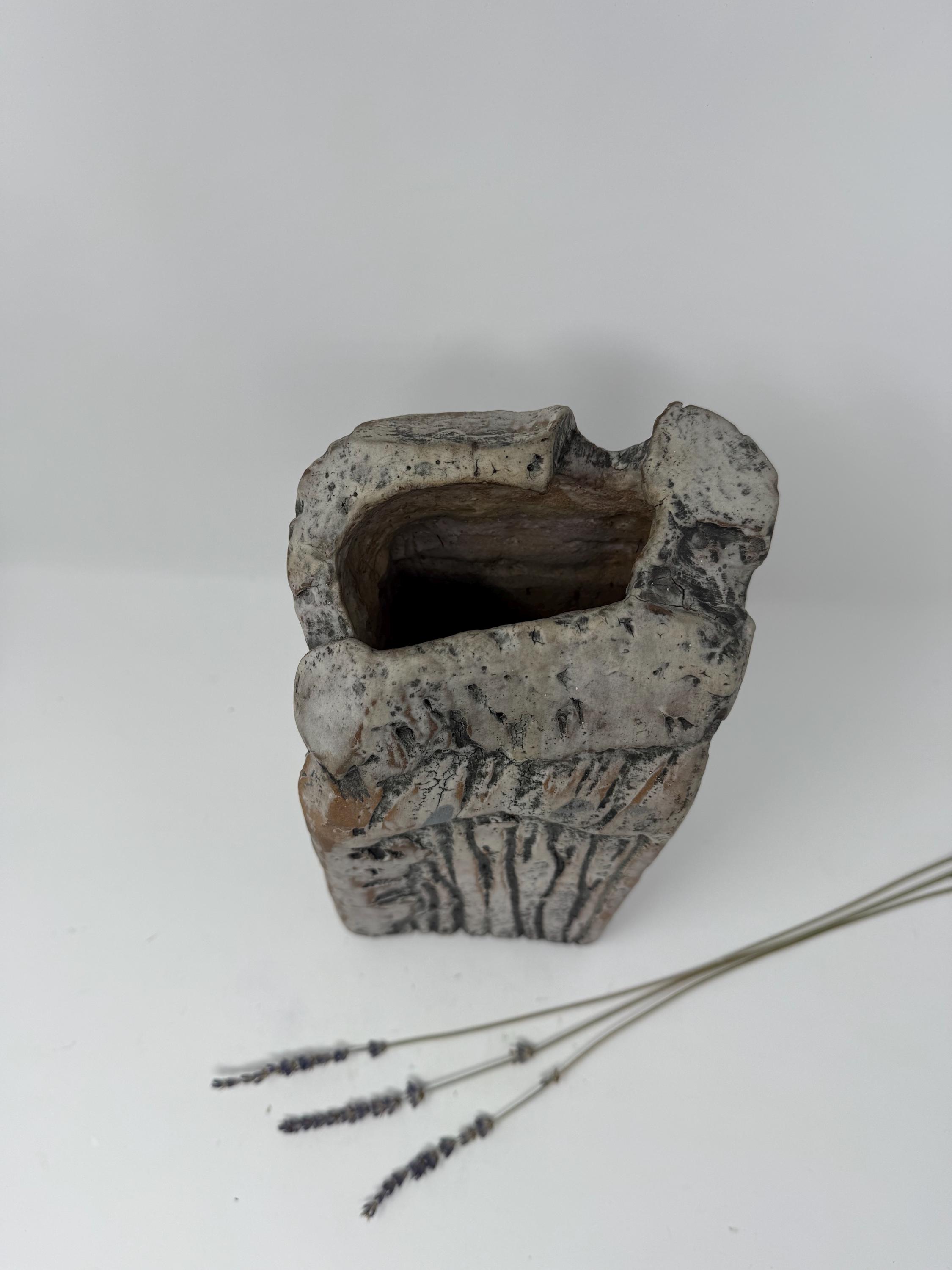 Mid Century Brutalist Studio Pottery Stoneware Vase | Signed by Artist ...