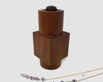 1960s RARE Dansk Peppermill Model 898 Cylinder and Cube' Designed by Jens Quistgaard JHQ Peugeot Grinder Made in Denmark
