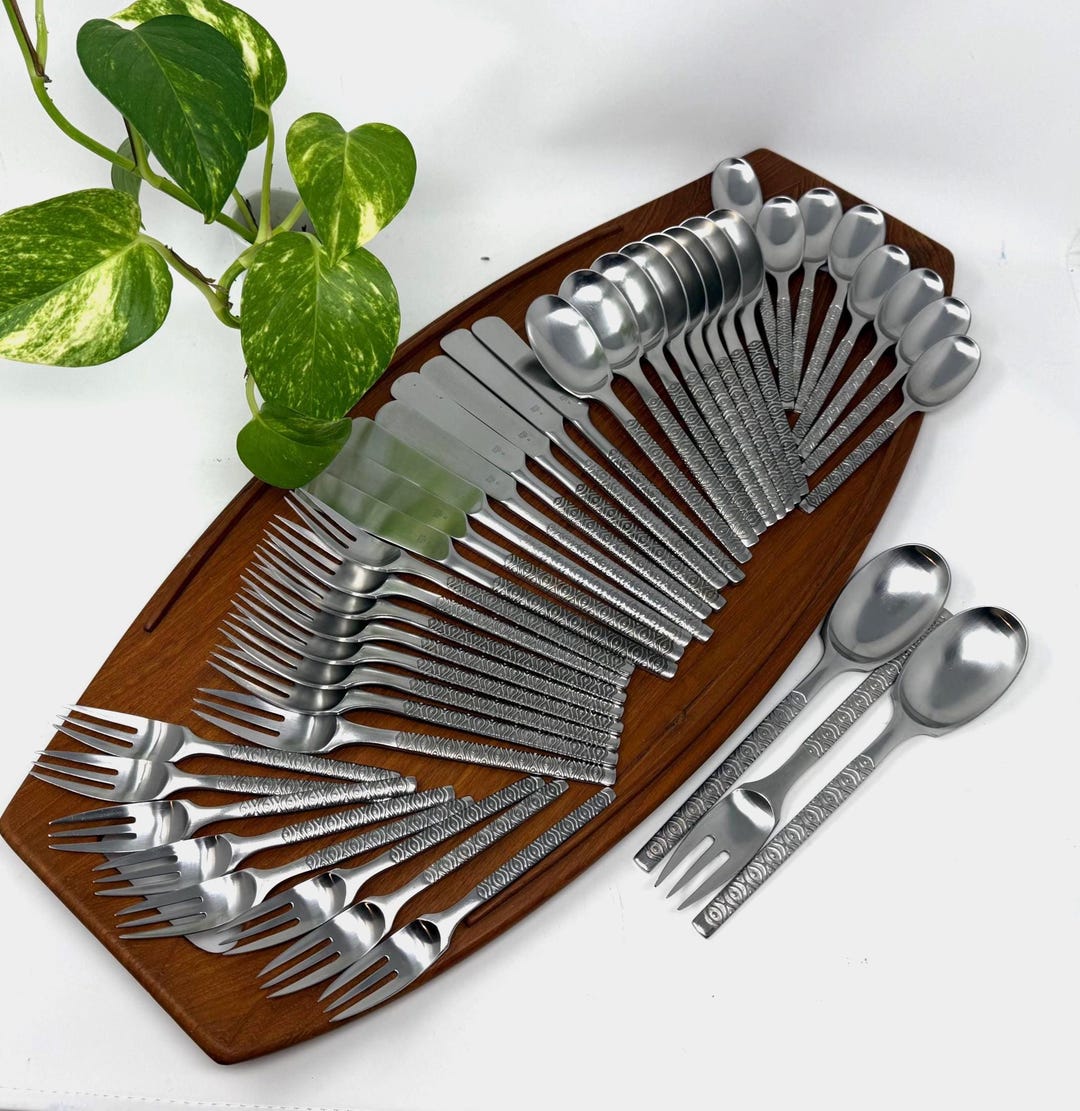 1960s Rare Dansk PRADO 43-piece Stainless Steel Flatware Set