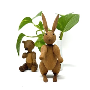 1950s Kay BOJESEN (Denmark) Rabbit |  Oak Jointed Rabbit From Denmark | Scandinavian Wood Bunny Rabbit | Vintage Decor