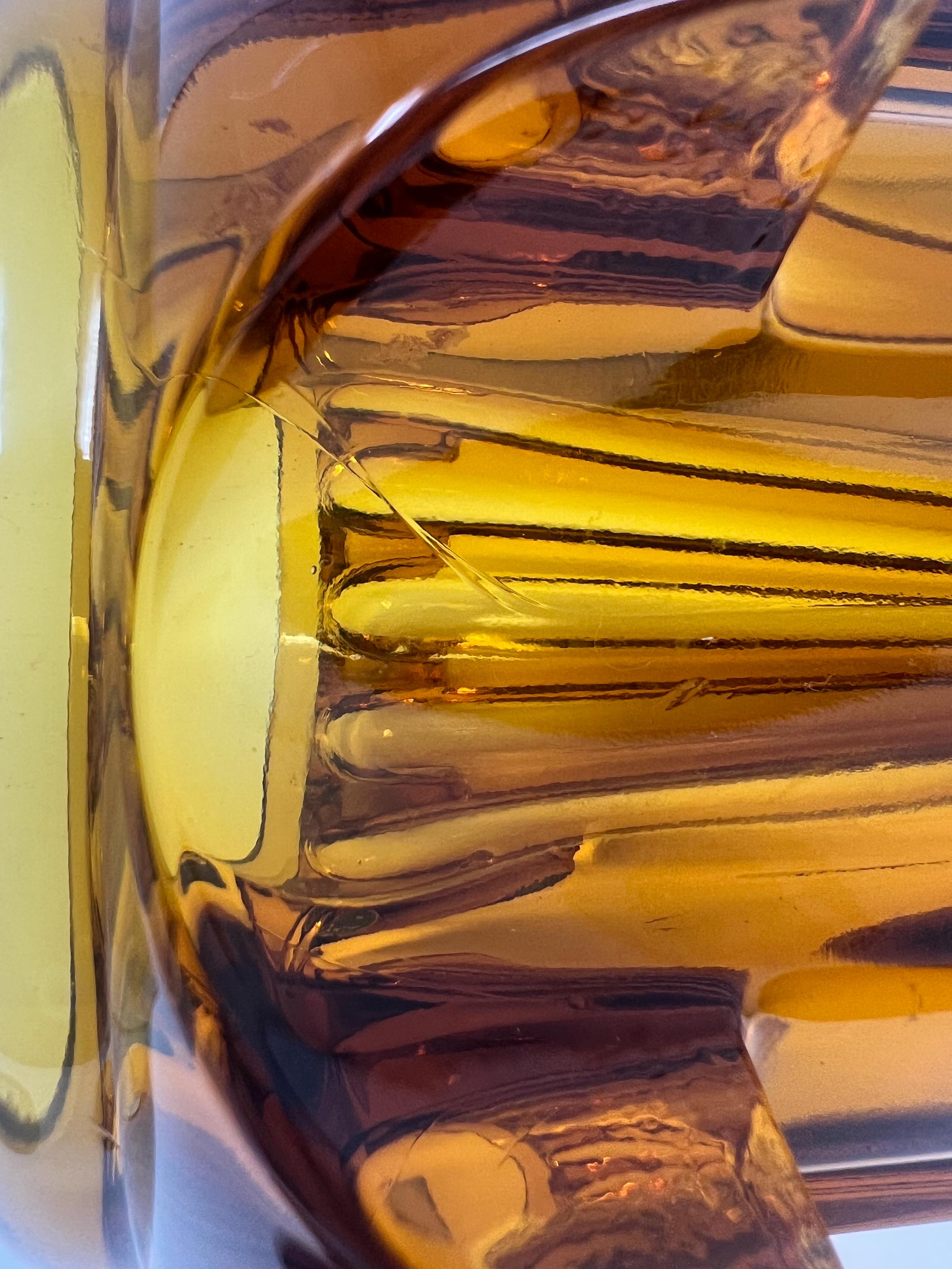 1930s MOSER (czech) Art Glass | Art Deco Amber Glass | Moser Art